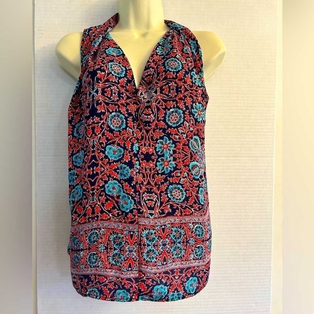 Renee paisley‎ floral v neck sleeveless shirt stitch fix Sz-M. P15